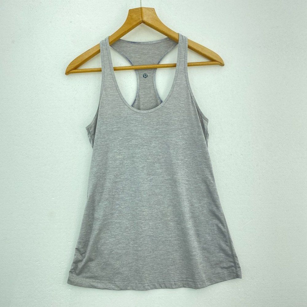 LULULEMON Grey Shimmer Running Tank Top